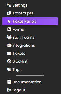 Ticket panel page