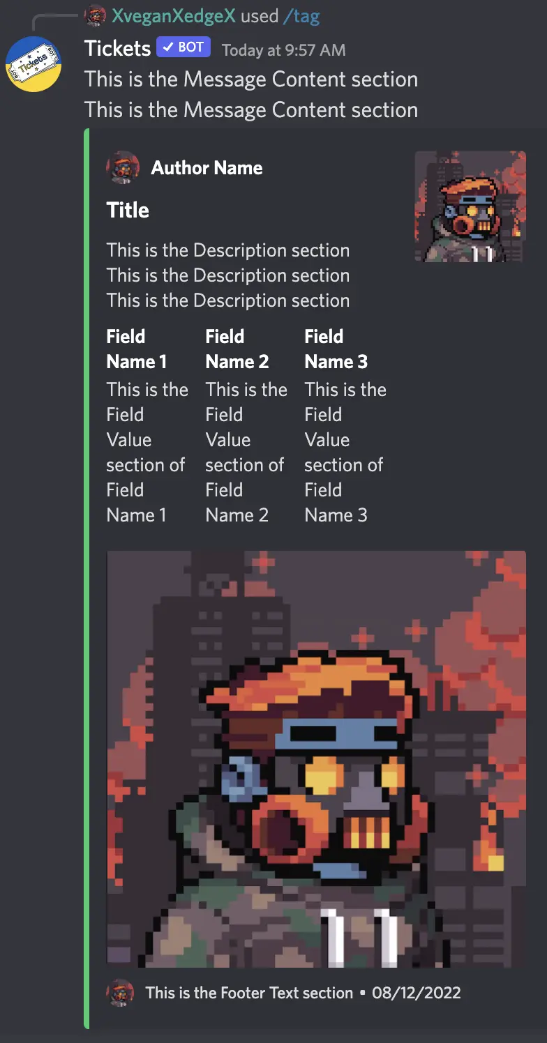 Tags full example with inline fields